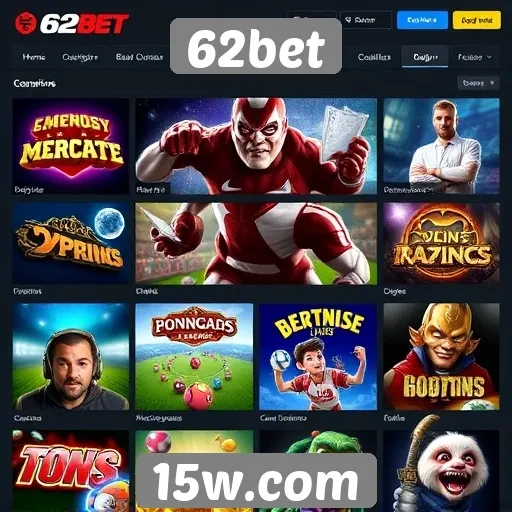 Análise dos jogos disponíveis no site 62bet