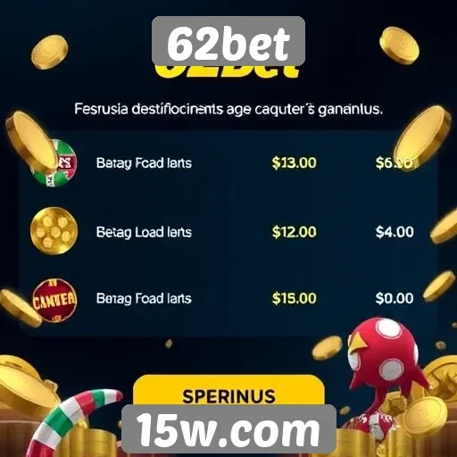 Recursos de bônus disponíveis no 62bet